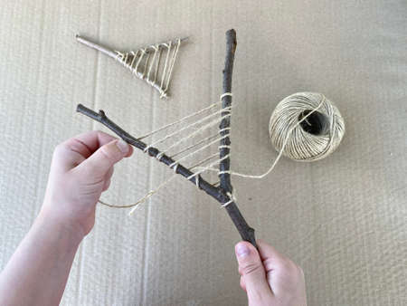 how to make a travel stick from natural materialの写真素材