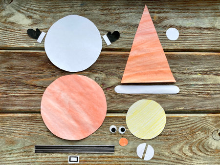 Santa Claus and papers, applique, kids crafts.の写真素材