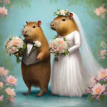 Wedding ceremony, bride and groom - capybarasの写真素材