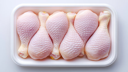 Fresh Chicken Drumsticks Are Ready For Cooking Raw Poultry Legs Present Delicious Meal Optionsの写真素材
