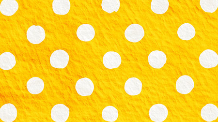 White Polka Dots Present Perfect Pattern Golden Yellow Background Holds Charming White Circlesの写真素材
