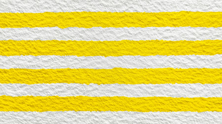 Yellow White Stripes Create Visual Texture Bright Horizontal Lines Offer Bold Graphic Patternの写真素材