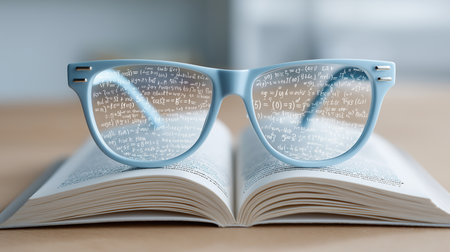 Equations Reveal New Perspectives Through Glasses Intellectual Vision Sees Complex Concepts Clearlyの素材
