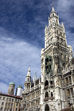  Marienplatz und Frauenkirche in München, Germanyの写真素材