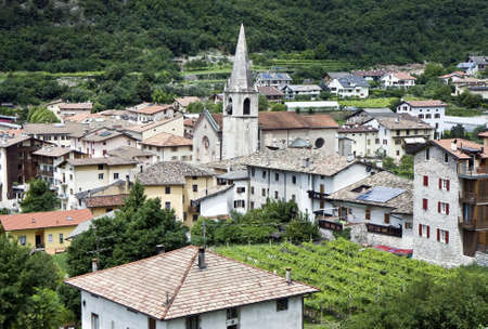 Typical village in the northern Italy mountains next to the city Trentoの写真素材