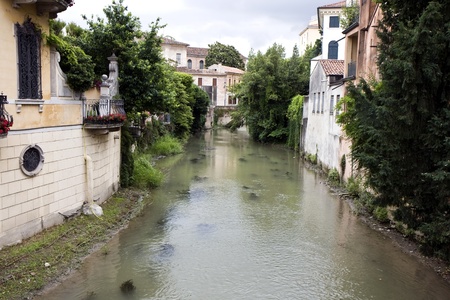 River in Padua city, Italyの写真素材