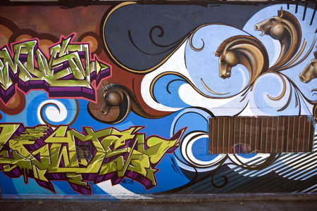 Street art at the alleys of Toronto, Canadaのeditorial素材