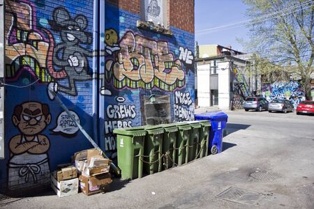Street art at the alleys of Toronto, Canadaのeditorial素材