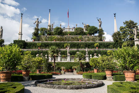 Isola Bella in Lake Maggiore and the Garden sculpturesのeditorial素材
