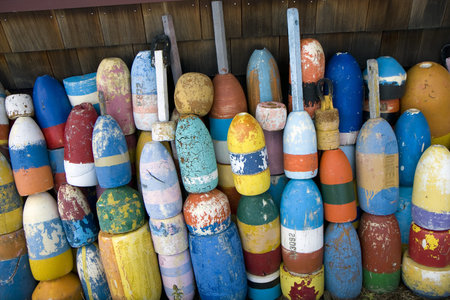 Floats in a village of Rockport, Massachusetts