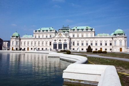 The upper Belvedere Palace building in Vienna, Austriaのeditorial素材