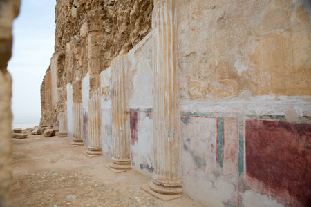 Details at Herod palace at Masada, Israel