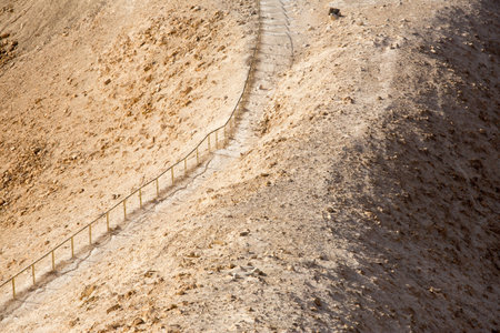 Stairs leading to the desert fortress of  Masada ,Israel