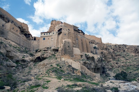 Marsaba monastery in the Judean desert in Israelの写真素材