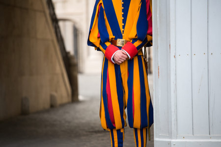 Swiss guard man in Vatican city, Rome, Italy
