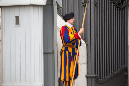 Swiss guard man in Vatican city, Rome, Italyのeditorial素材