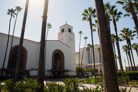 The building of the Union Station in Los Angelesのeditorial素材