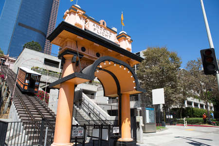 Angels Flight funicular at downtown Los Angelesのeditorial素材