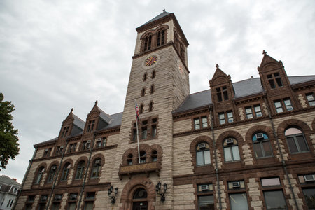 Cambridge city hall exterior in MA, USA