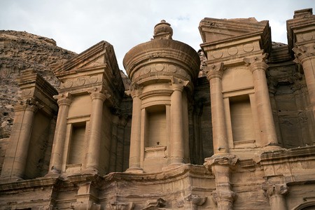 The Monastery monument in the old Nabataean city Petra, Jordanの写真素材