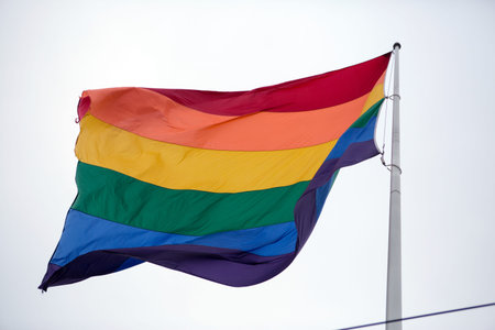 Gay flag in Castro in San Franciscoの写真素材