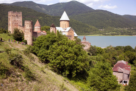 Ananuri castle and church on Aragvi river, Georgia