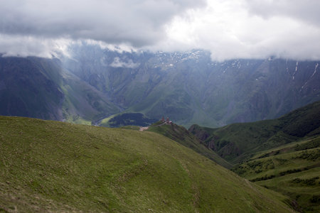 Caucasus mountains in Kazbegi in the Republic of Georgia