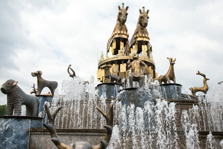 Colchis Fountain on central square of Kutaisi, Georgiaの写真素材