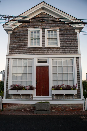 View at Provincetown city to a house on a streetの写真素材