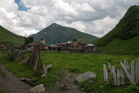 Ushguli  village in Caucasus mountains ,Georgiaの写真素材
