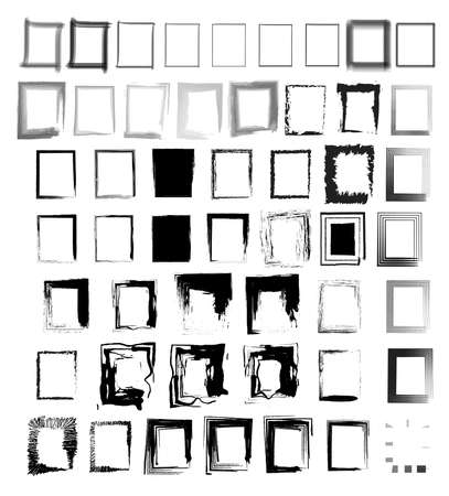 Set of black graphic photo frames. Vector illustration.のイラスト素材