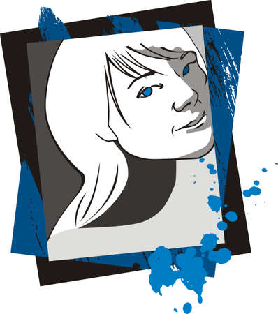 blue girlのイラスト素材