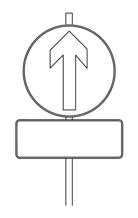 Road sign to the up with empty place. Vector illustrationの写真素材