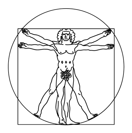 The Vitruvian man. Vectorのイラスト素材