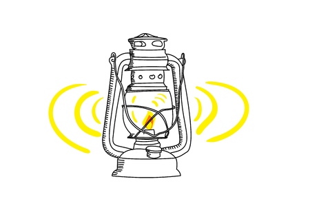 The old kerosene lamp isolated on white backgroundのイラスト素材