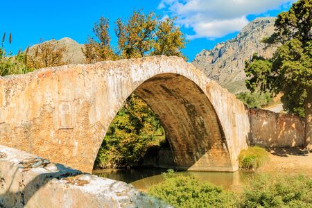 Old stone bridge Preveli Crete Greece 2015の写真素材