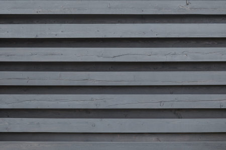 Wooden background. Texture of gray horizontal wooden boards.