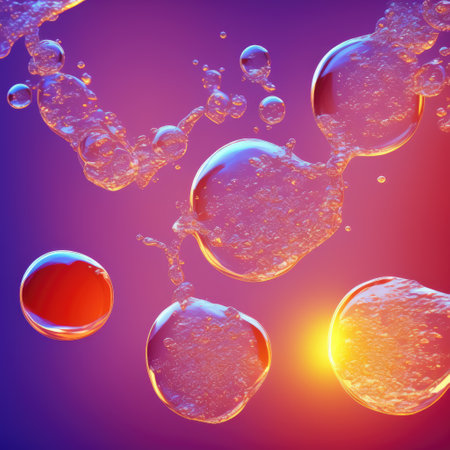 Closeup through window of rainy day with water dripping down glass against blurred colorful backgroundの素材