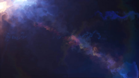 Multicolored blurred smoke with highlights and colored lighting