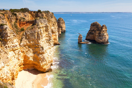 Coast of Algarve in Portugalの写真素材