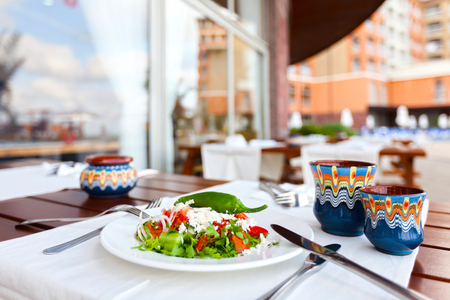 Traditional bulgarian saladの写真素材