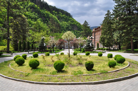 Landscaping in the city park Borjomi, Georgia