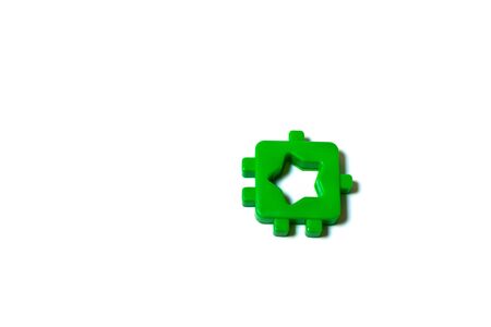 detail toy puzzle green color isolated conceptsの写真素材