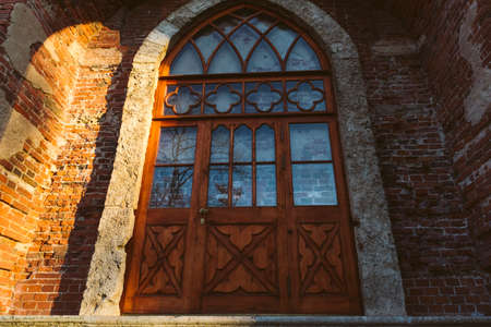 walled fairy door mystical entrance to nowhere architecture standstill stopの写真素材