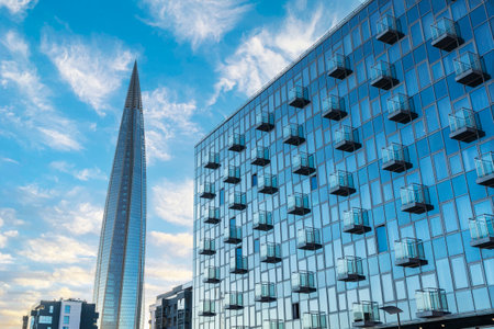 Skyscraper Hightech Architecture Design of the Future business europe lahtaのeditorial素材