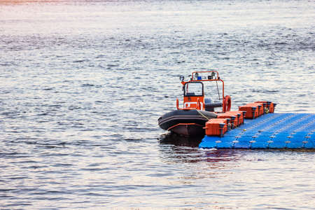boat rescue team water coastguard emergency. incidents on the water dangerの写真素材
