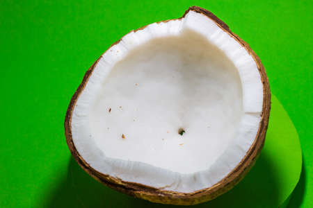 coconut insulated chroma key green background shavings milkの写真素材