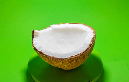 coconut insulated chroma key green background shavings milkの写真素材