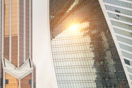 business center district Moscow city skyscrapers .offices of corporations.concept Russia finance center.のeditorial素材