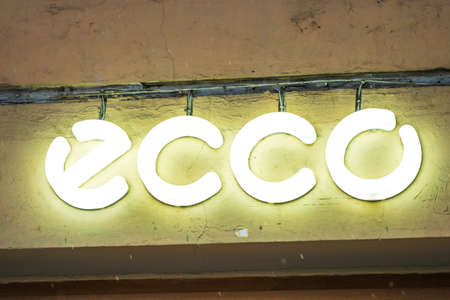 ecco logo sign shop store footwear shoes global brandのeditorial素材